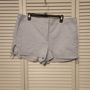 LOFT Tie Side Blue Striped Shorts Size 14